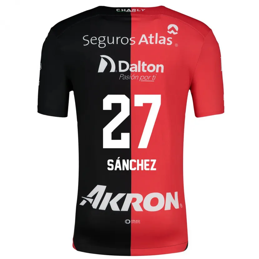 Danxen Mujer Camiseta Antonio Sánchez #27 Negro Rojo 1ª Equipación 2024/25 La Camisa México