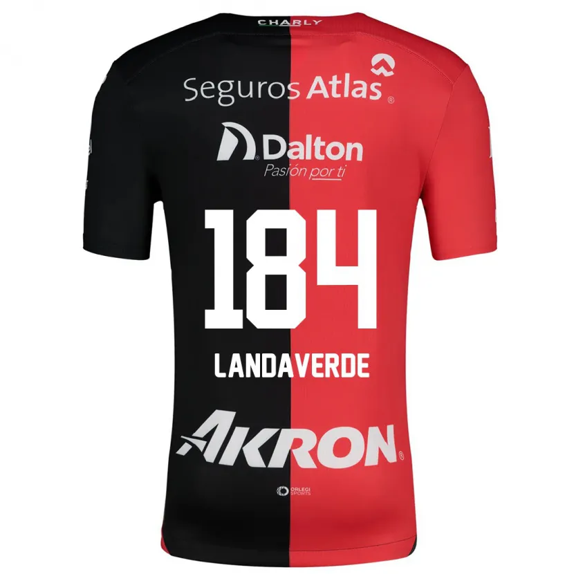 Danxen Mujer Camiseta Antero Landaverde #184 Negro Rojo 1ª Equipación 2024/25 La Camisa México