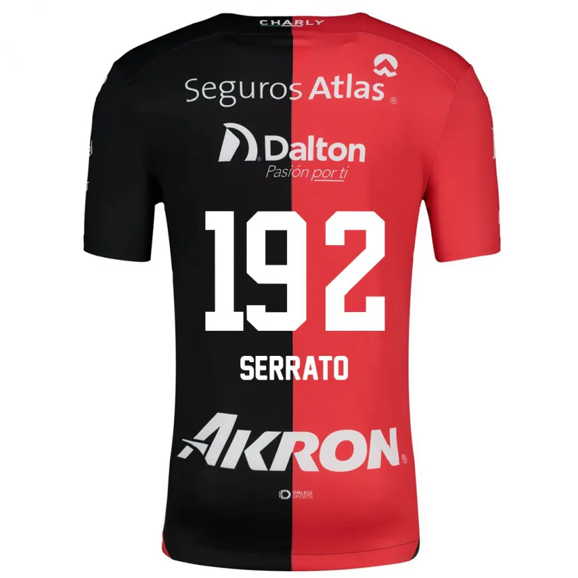 Danxen Mujer Camiseta Jesús Serrato #192 Negro Rojo 1ª Equipación 2024/25 La Camisa México