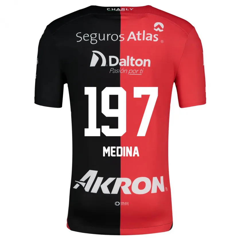 Danxen Mujer Camiseta Héctor Medina #197 Negro Rojo 1ª Equipación 2024/25 La Camisa México