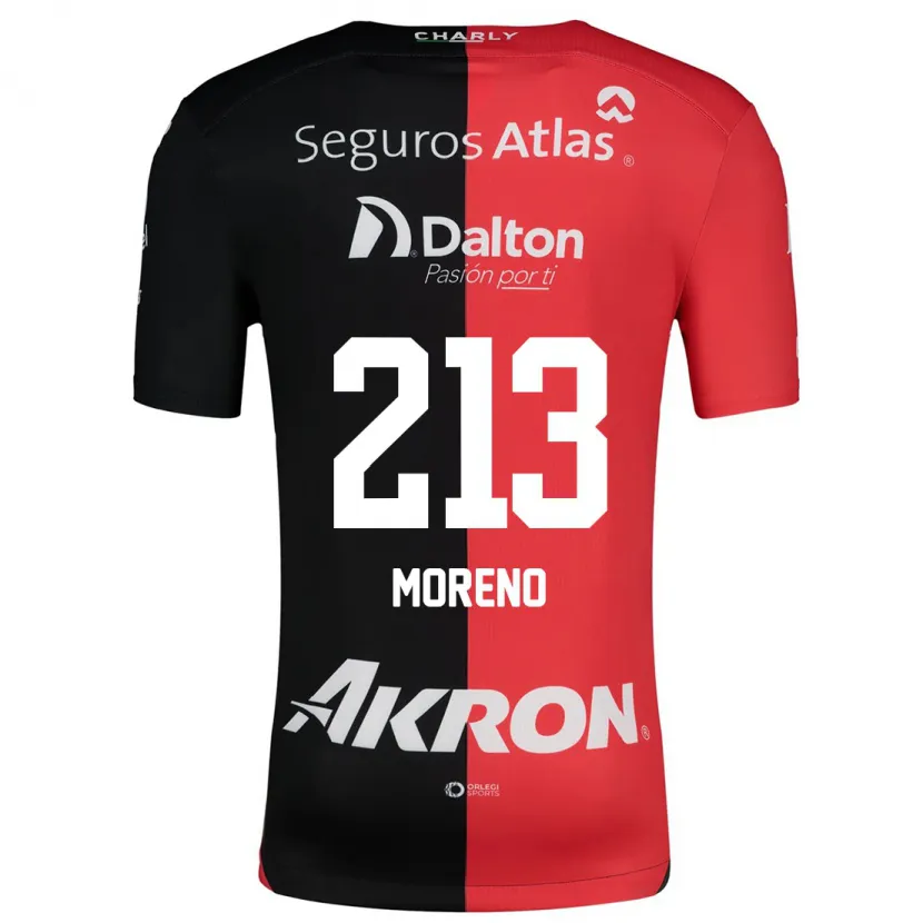 Danxen Mujer Camiseta Eduardo Moreno #213 Negro Rojo 1ª Equipación 2024/25 La Camisa México