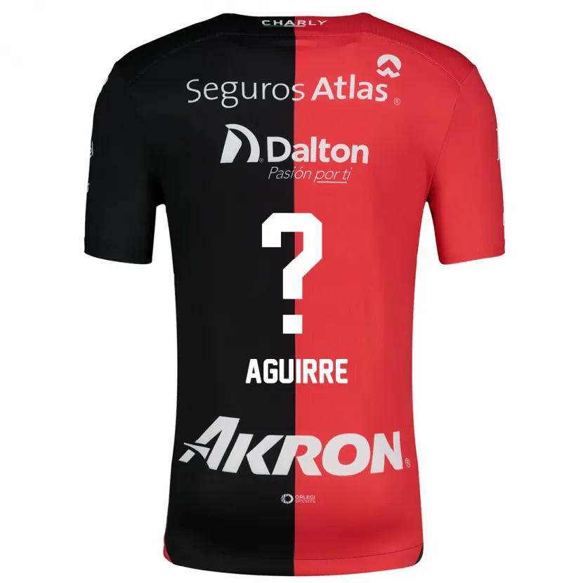 Danxen Mujer Camiseta Jesus Aguirre #0 Negro Rojo 1ª Equipación 2024/25 La Camisa México