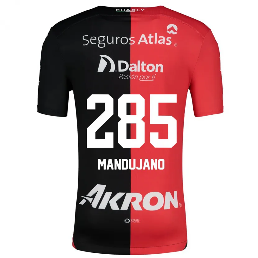 Danxen Mujer Camiseta Sebastián Mandujano #285 Negro Rojo 1ª Equipación 2024/25 La Camisa México