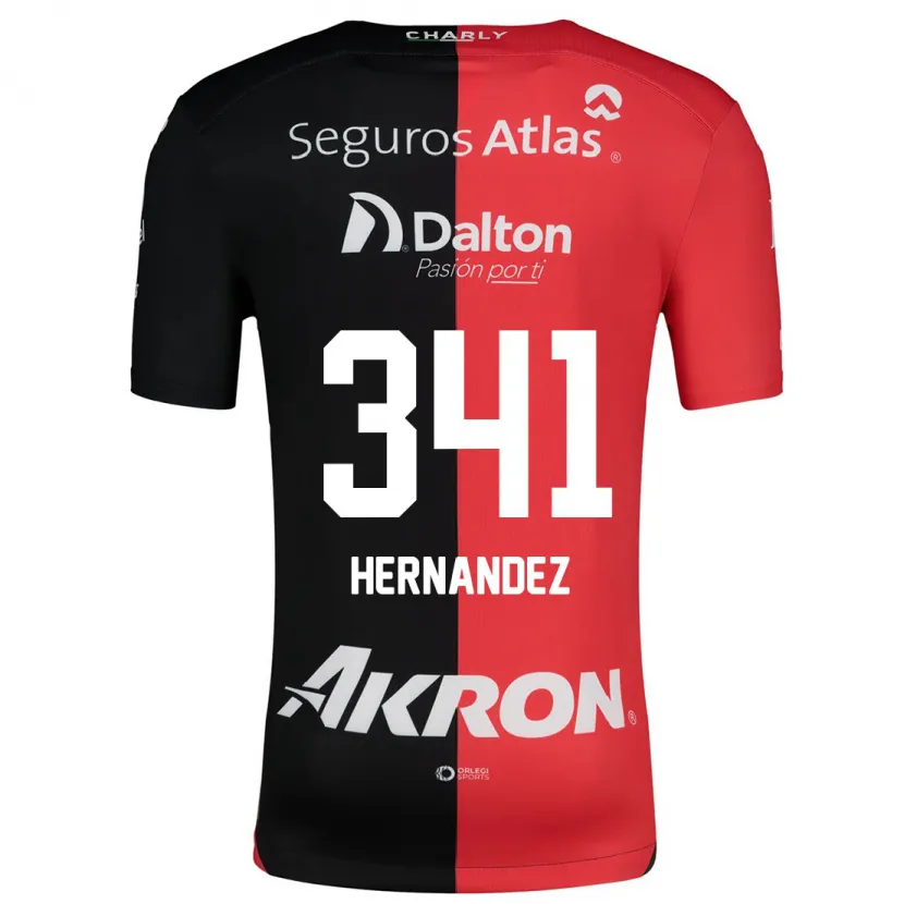 Danxen Mujer Camiseta Leonardo Hernández #341 Negro Rojo 1ª Equipación 2024/25 La Camisa México