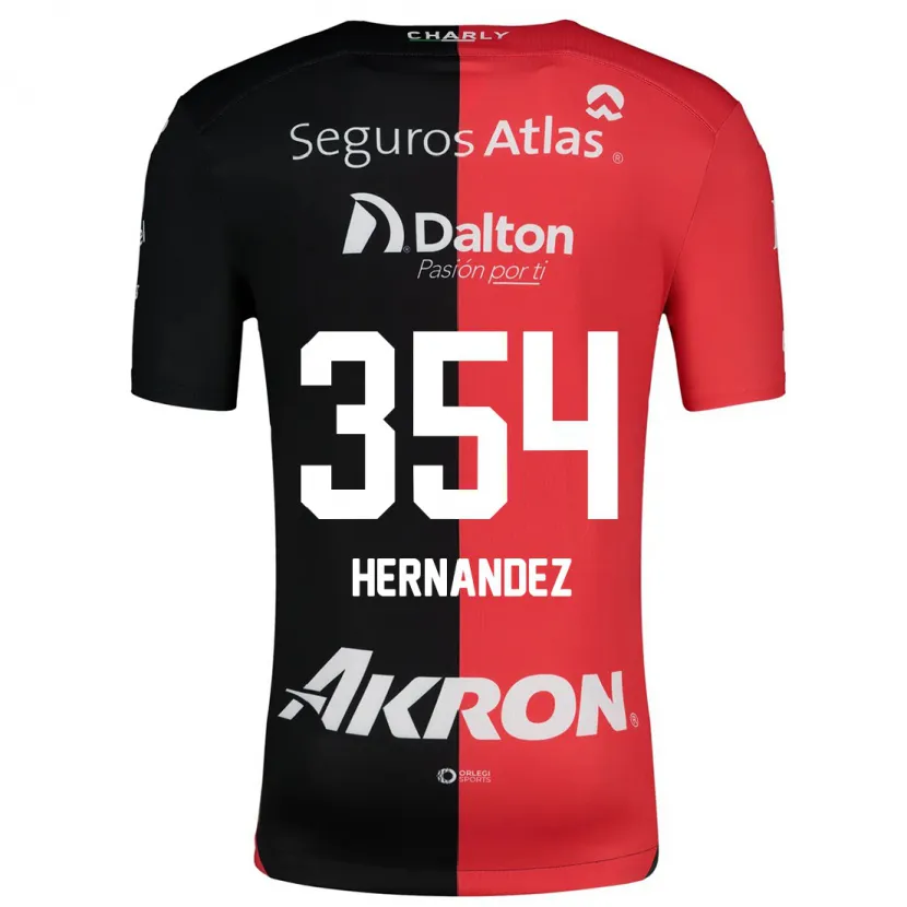 Danxen Mujer Camiseta Daniel Hernández #354 Negro Rojo 1ª Equipación 2024/25 La Camisa México