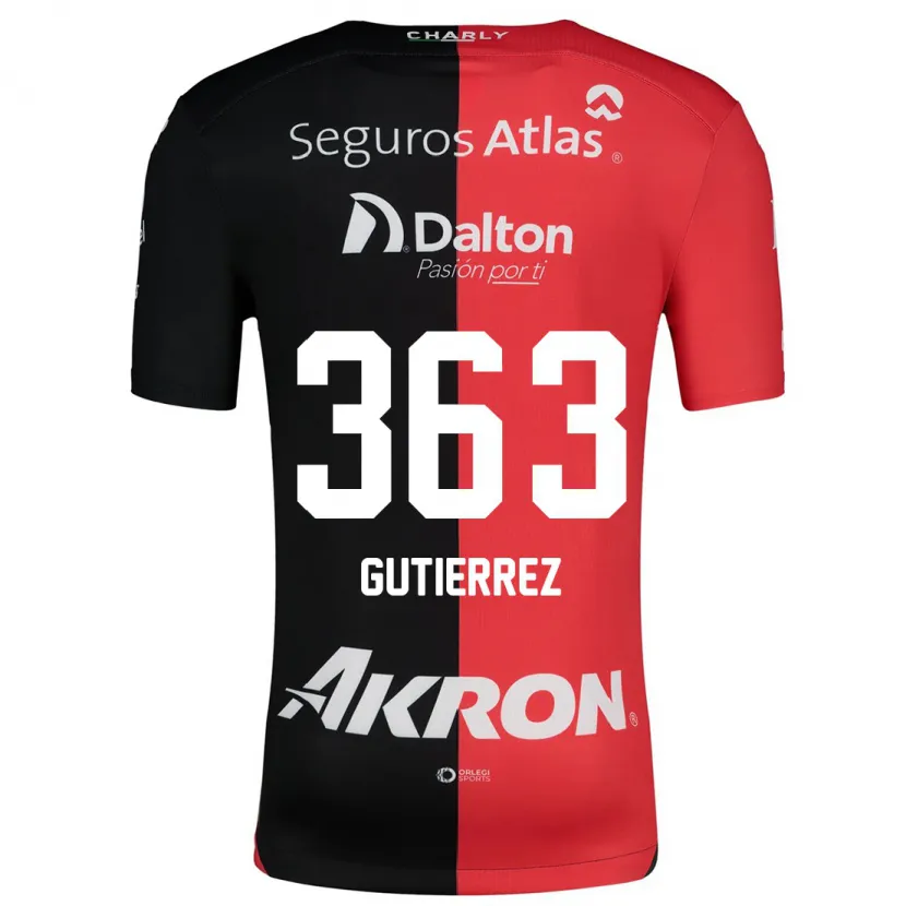 Danxen Mujer Camiseta Orlando Gutiérrez #363 Negro Rojo 1ª Equipación 2024/25 La Camisa México