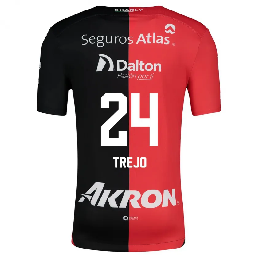 Danxen Mujer Camiseta Christopher Trejo #24 Negro Rojo 1ª Equipación 2024/25 La Camisa México