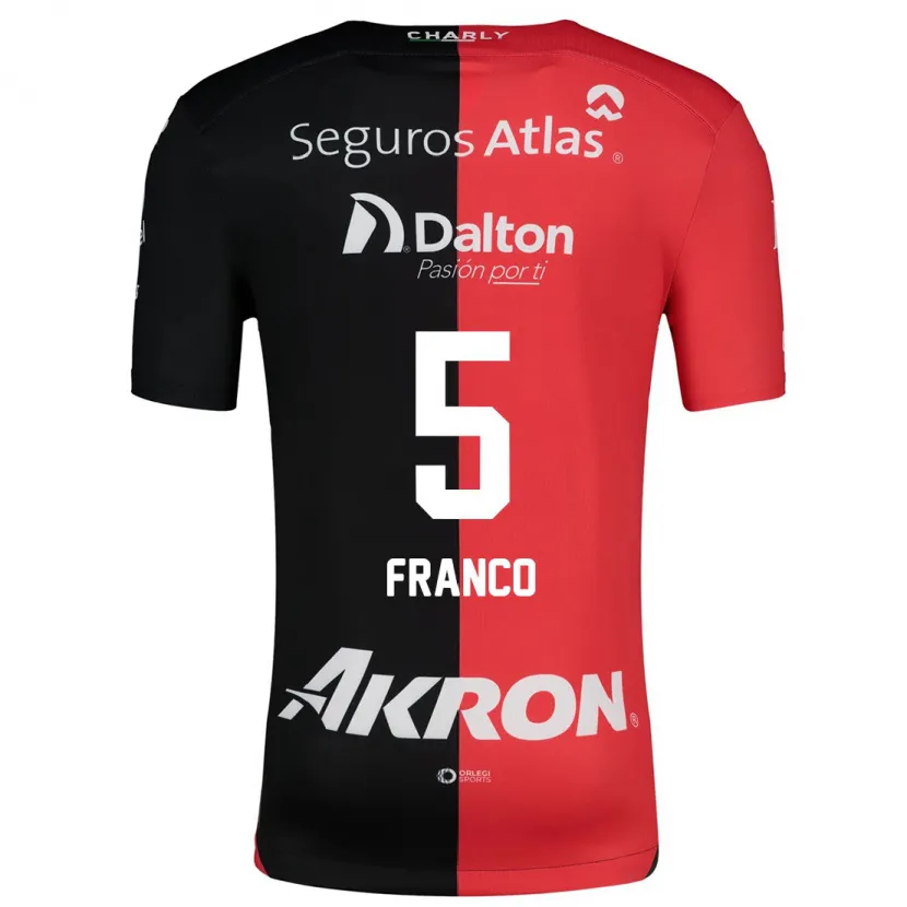 Danxen Mujer Camiseta Alejandra Franco #5 Negro Rojo 1ª Equipación 2024/25 La Camisa México