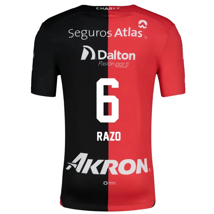 Danxen Mujer Camiseta Valeria Razo #6 Negro Rojo 1ª Equipación 2024/25 La Camisa México