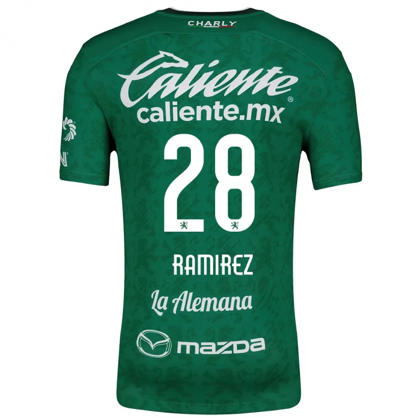 Danxen Mujer Camiseta David Ramírez #28 Verde Blanco 1ª Equipación 2024/25 La Camisa México