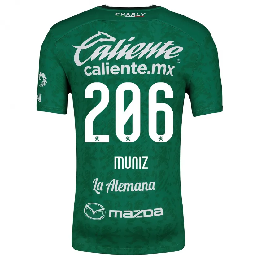 Danxen Mujer Camiseta Isaác Muñíz #206 Verde Blanco 1ª Equipación 2024/25 La Camisa México