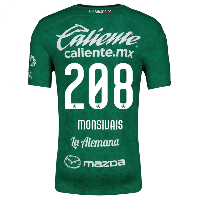 Danxen Mujer Camiseta Daniel Monsivaís #208 Verde Blanco 1ª Equipación 2024/25 La Camisa México