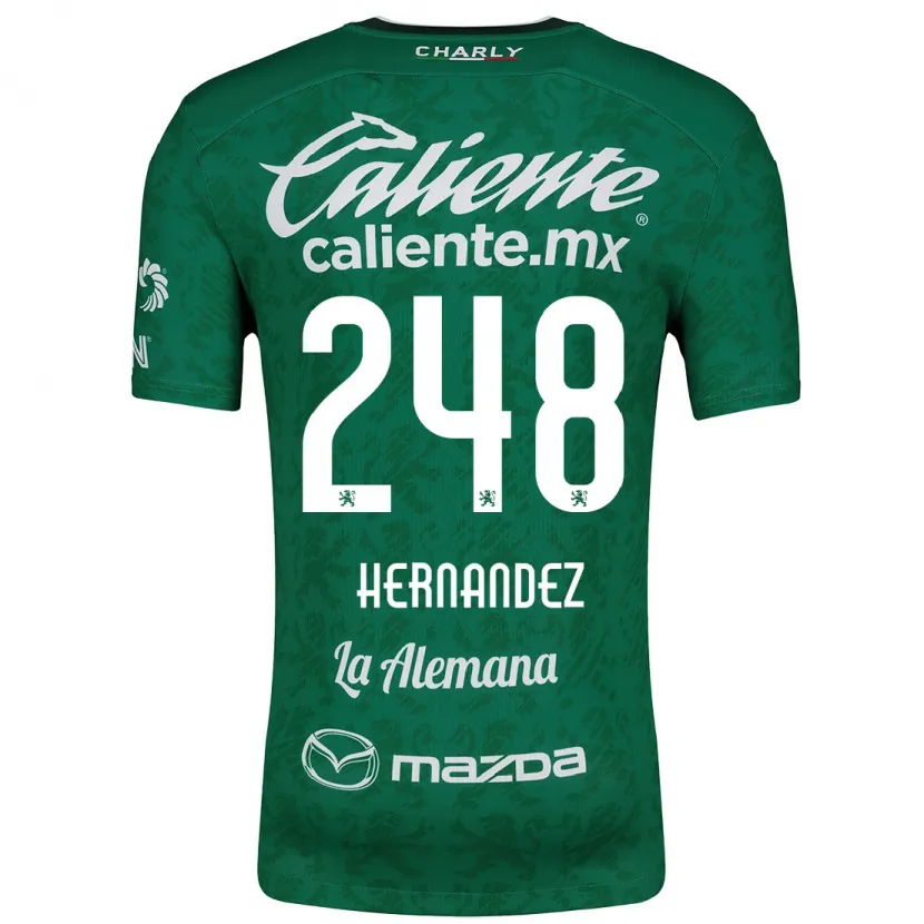 Danxen Mujer Camiseta Fernando Hernández #248 Verde Blanco 1ª Equipación 2024/25 La Camisa México