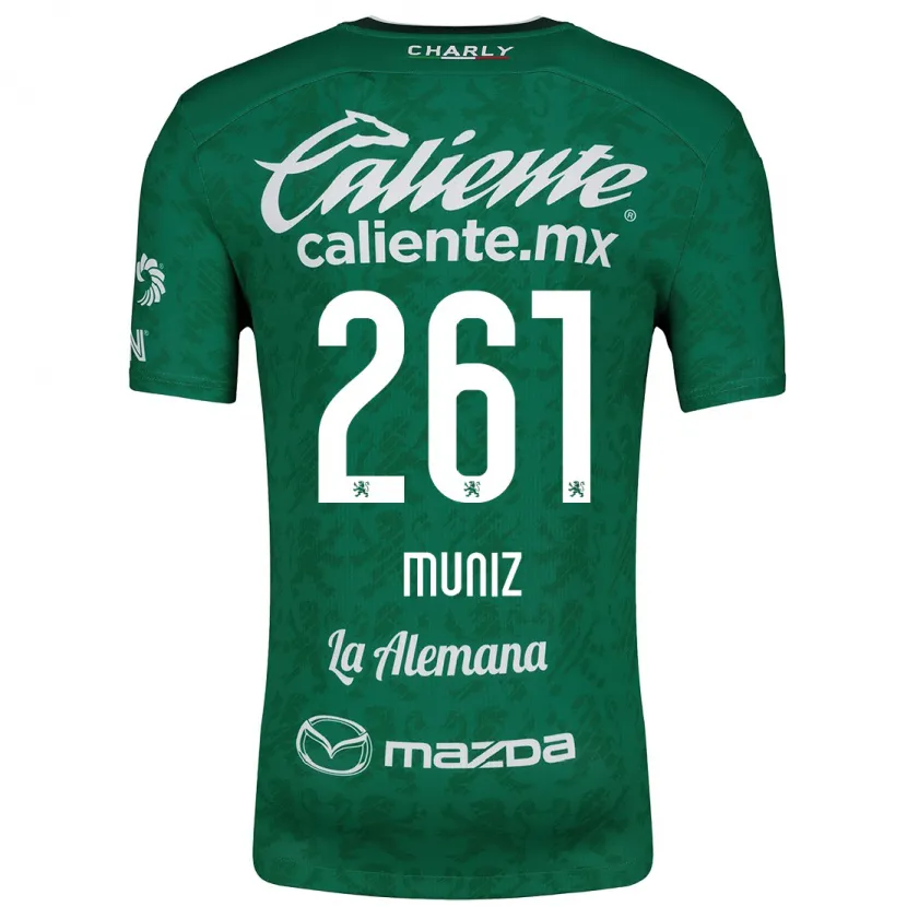 Danxen Mujer Camiseta César Muñiz #261 Verde Blanco 1ª Equipación 2024/25 La Camisa México