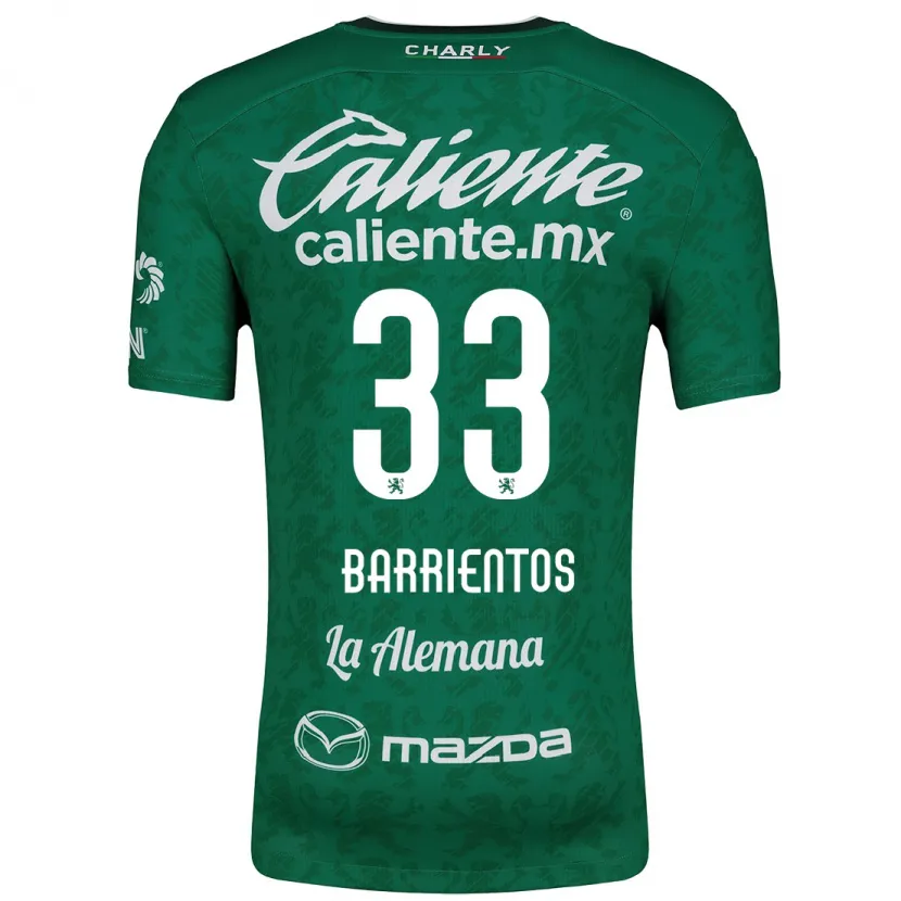 Danxen Mujer Camiseta Yashira Barrientos #33 Verde Blanco 1ª Equipación 2024/25 La Camisa México