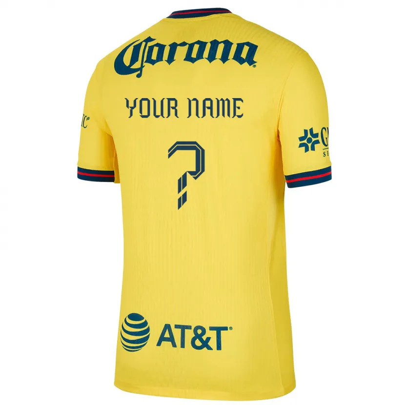 Danxen Mujer Camiseta Su Nombre #0 Amarillo Azul 1ª Equipación 2024/25 La Camisa México