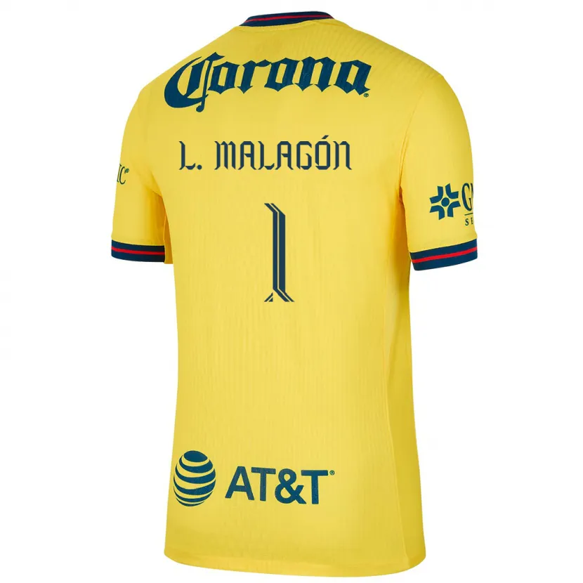 Danxen Mujer Camiseta Luis Malagón #1 Amarillo Azul 1ª Equipación 2024/25 La Camisa México