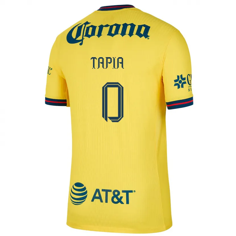 Danxen Mujer Camiseta Leonardo Tapia #0 Amarillo Azul 1ª Equipación 2024/25 La Camisa México