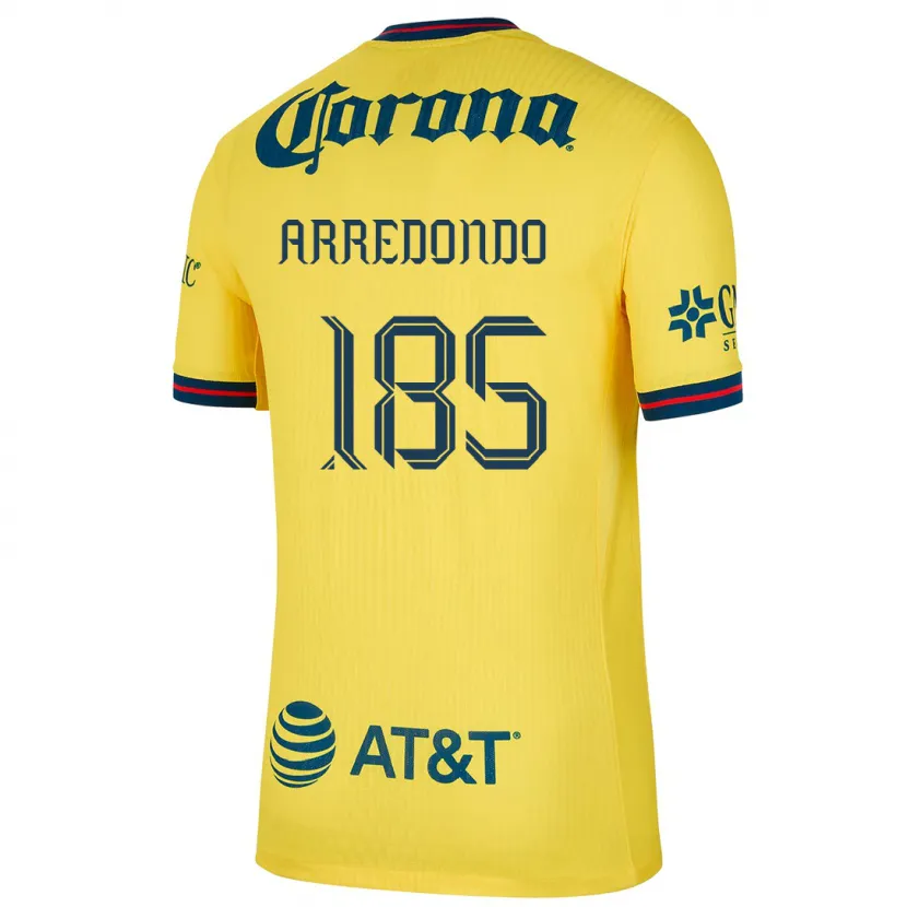 Danxen Mujer Camiseta Aarón Arredondo #185 Amarillo Azul 1ª Equipación 2024/25 La Camisa México