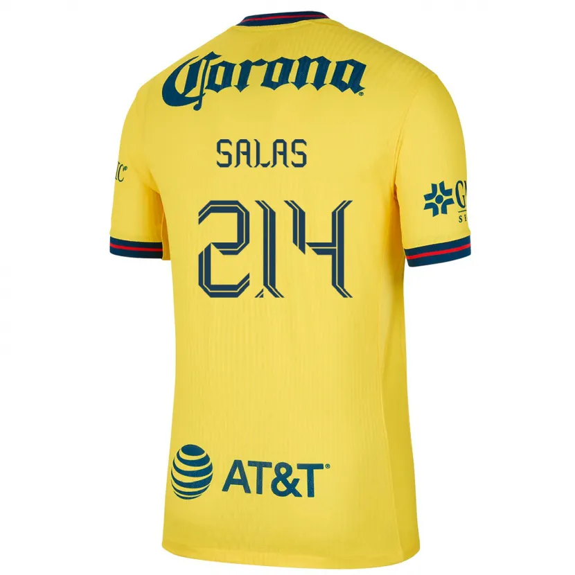 Danxen Mujer Camiseta Patricio Salas #214 Amarillo Azul 1ª Equipación 2024/25 La Camisa México