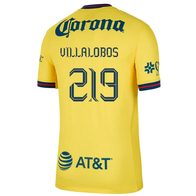 Danxen Mujer Camiseta Patricio Villalobos #219 Amarillo Azul 1ª Equipación 2024/25 La Camisa México