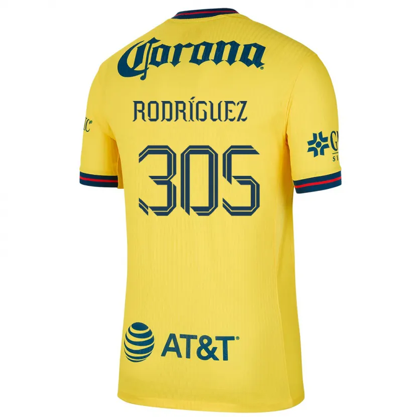 Danxen Mujer Camiseta Bryan Rodríguez #305 Amarillo Azul 1ª Equipación 2024/25 La Camisa México