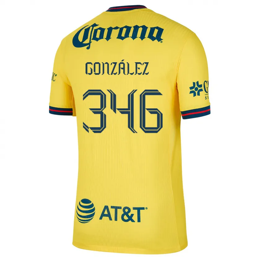 Danxen Mujer Camiseta Ricardo González #346 Amarillo Azul 1ª Equipación 2024/25 La Camisa México