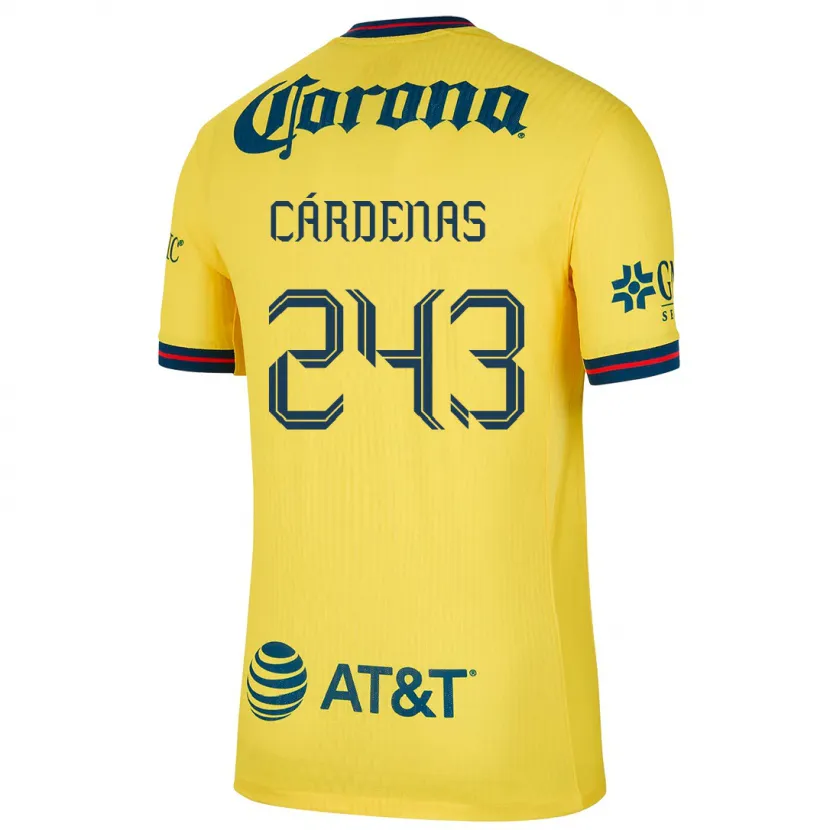 Danxen Mujer Camiseta Alejandro Cárdenas #243 Amarillo Azul 1ª Equipación 2024/25 La Camisa México