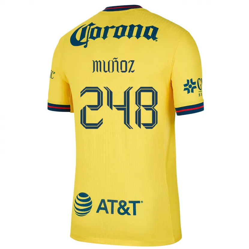 Danxen Mujer Camiseta Diego Muñoz #248 Amarillo Azul 1ª Equipación 2024/25 La Camisa México