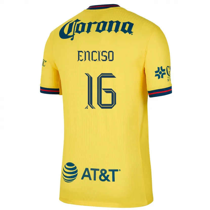 Danxen Mujer Camiseta Sabrina Enciso #16 Amarillo Azul 1ª Equipación 2024/25 La Camisa México