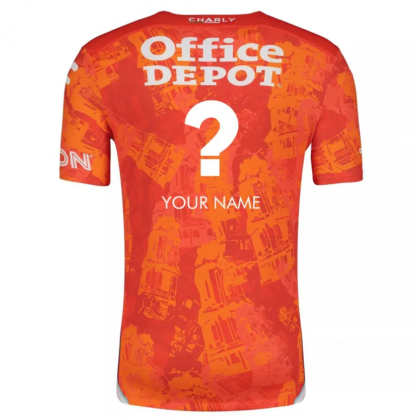Danxen Mujer Camiseta Su Nombre #0 Naranja Blanco 2ª Equipación 2024/25 La Camisa México