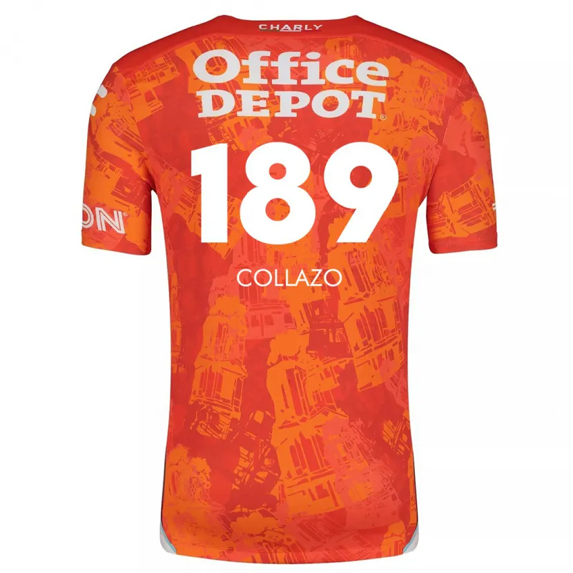 Danxen Mujer Camiseta David Collazo #189 Naranja Blanco 2ª Equipación 2024/25 La Camisa México