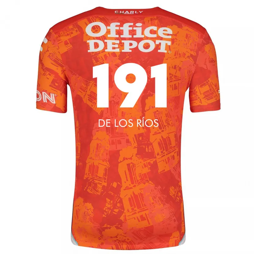 Danxen Mujer Camiseta Sergio De Los Ríos #191 Naranja Blanco 2ª Equipación 2024/25 La Camisa México