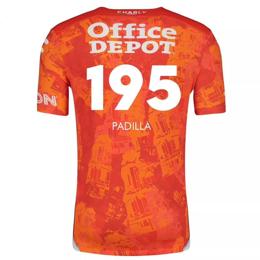 Danxen Mujer Camiseta Ángel Padilla #195 Naranja Blanco 2ª Equipación 2024/25 La Camisa México