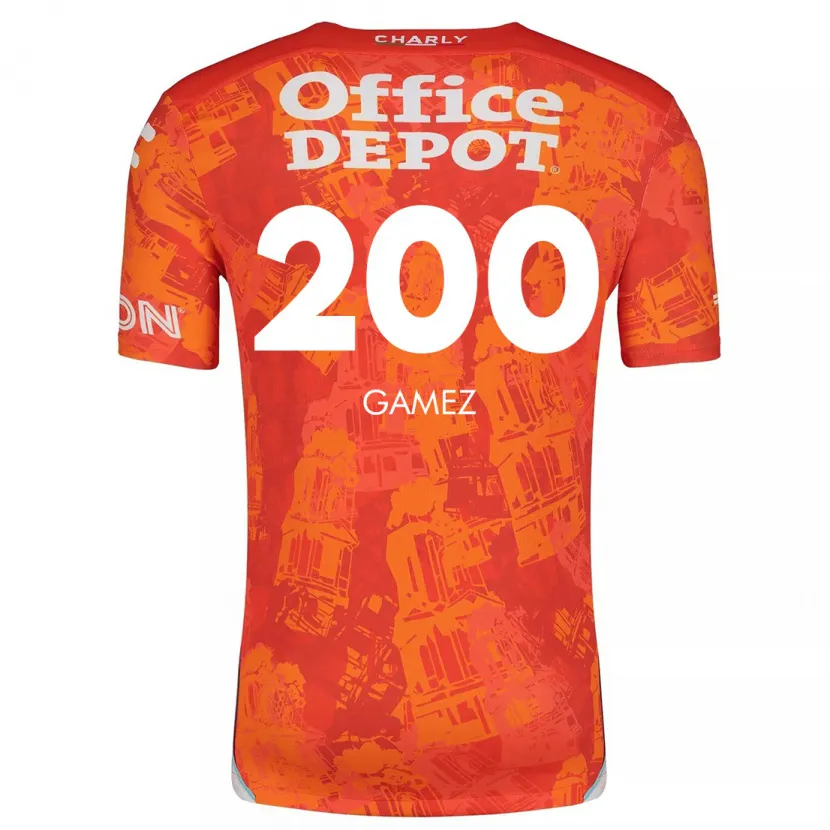 Danxen Mujer Camiseta Sergio Gámez #200 Naranja Blanco 2ª Equipación 2024/25 La Camisa México