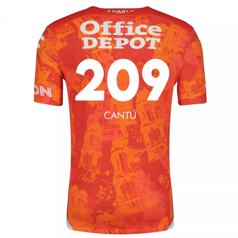 Danxen Mujer Camiseta Juan Cantú #209 Naranja Blanco 2ª Equipación 2024/25 La Camisa México