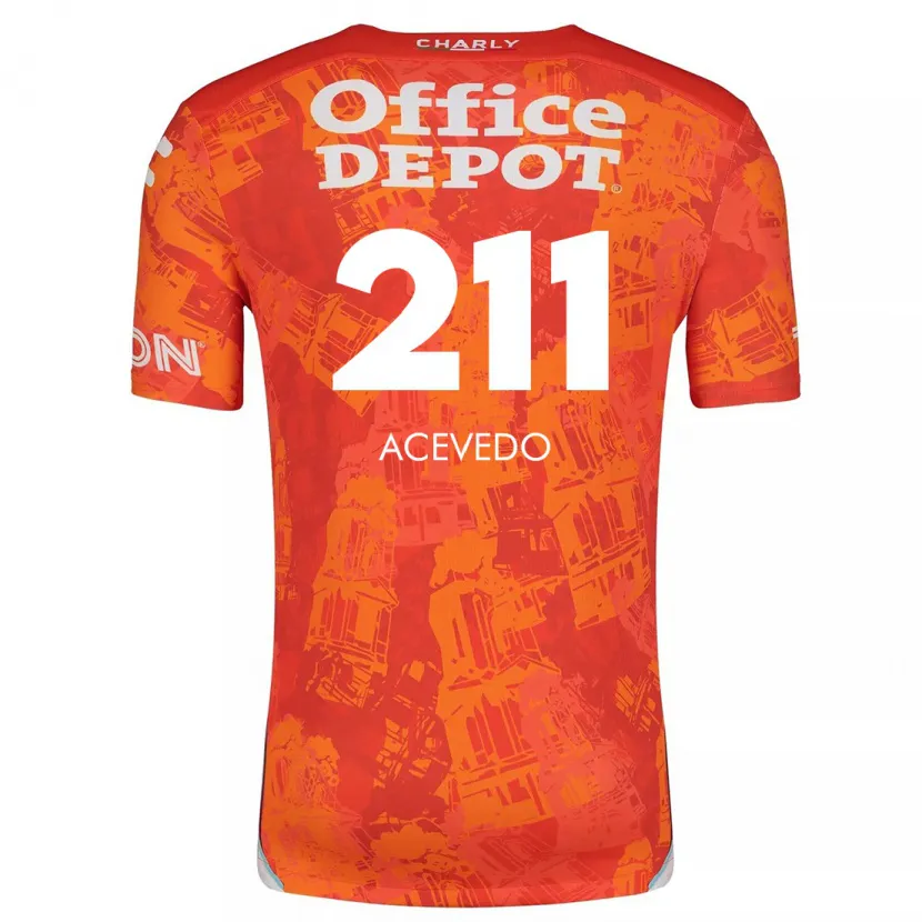 Danxen Mujer Camiseta Gerardo Acevedo #211 Naranja Blanco 2ª Equipación 2024/25 La Camisa México