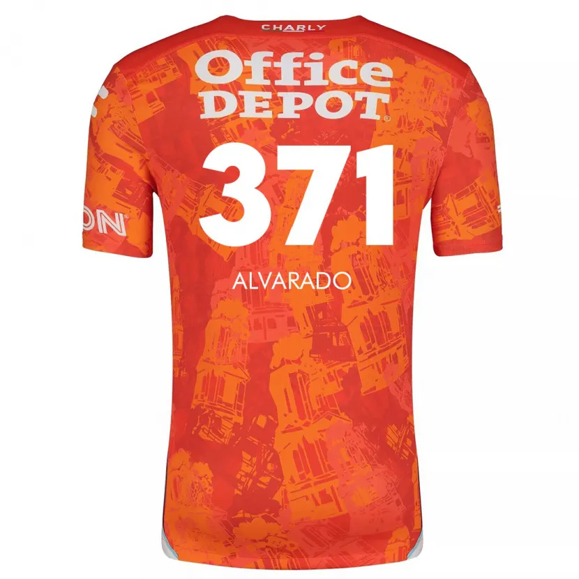 Danxen Mujer Camiseta Brandon Alvarado #371 Naranja Blanco 2ª Equipación 2024/25 La Camisa México