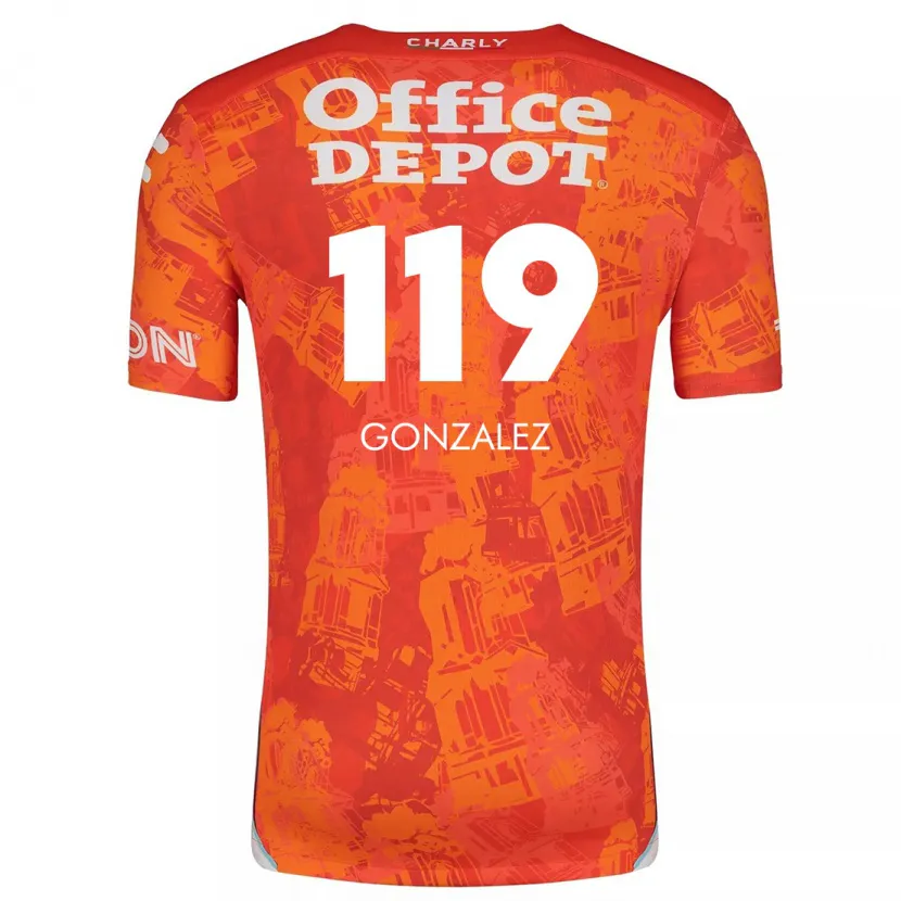 Danxen Mujer Camiseta Juan González #119 Naranja Blanco 2ª Equipación 2024/25 La Camisa México