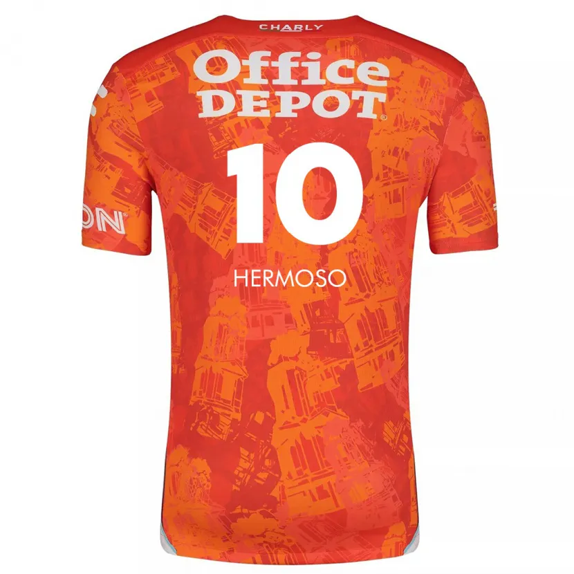 Danxen Mujer Camiseta Jennifer Hermoso #10 Naranja Blanco 2ª Equipación 2024/25 La Camisa México
