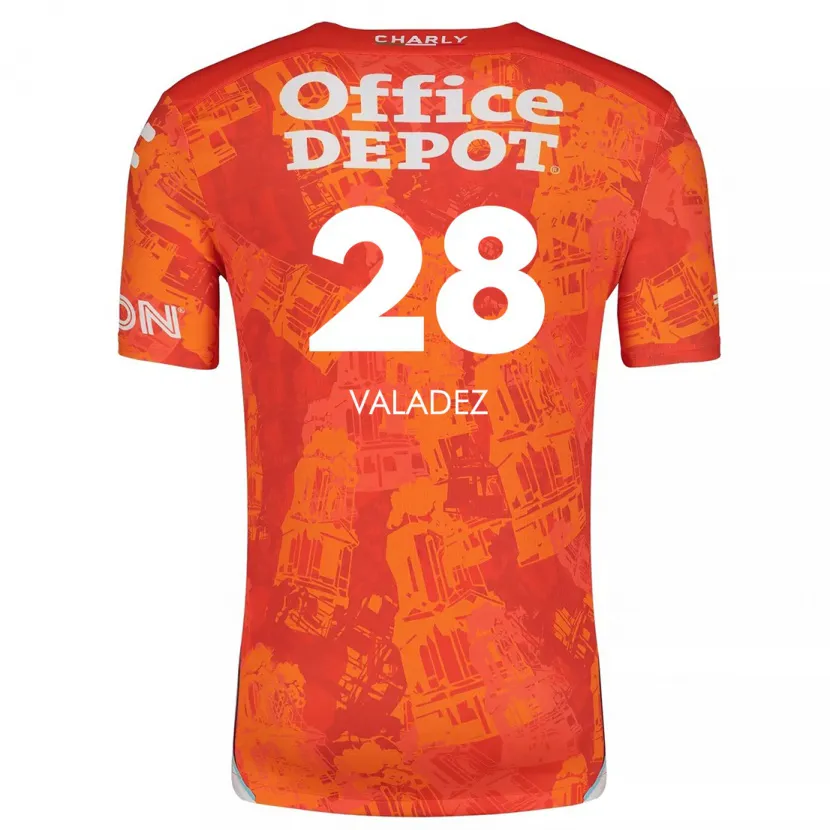 Danxen Mujer Camiseta Julia Valadez #28 Naranja Blanco 2ª Equipación 2024/25 La Camisa México