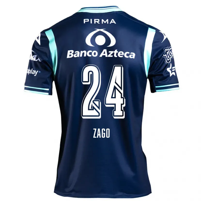 Danxen Mujer Camiseta Diego Zago #24 Azul Marino 2ª Equipación 2024/25 La Camisa México
