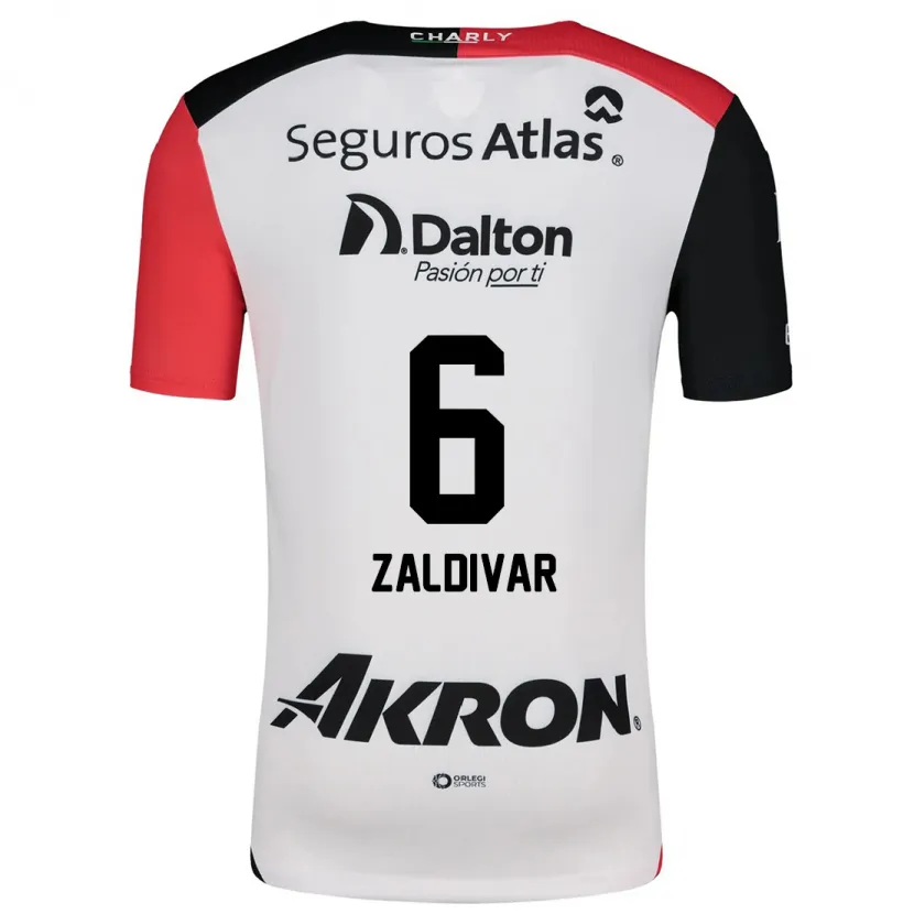 Danxen Mujer Camiseta Édgar Zaldívar #6 Blanco Rojo Negro 2ª Equipación 2024/25 La Camisa México