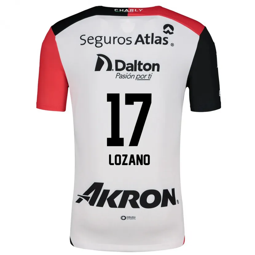 Danxen Mujer Camiseta José Lozano #17 Blanco Rojo Negro 2ª Equipación 2024/25 La Camisa México