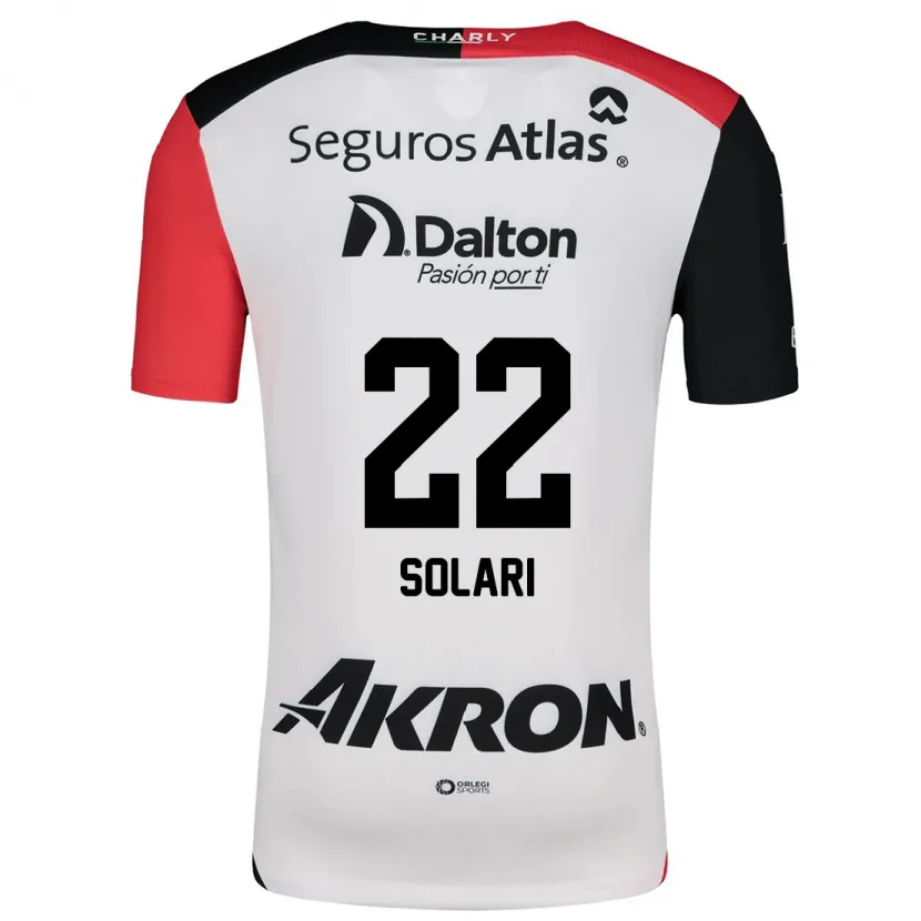 Danxen Mujer Camiseta Augusto Solari #22 Blanco Rojo Negro 2ª Equipación 2024/25 La Camisa México