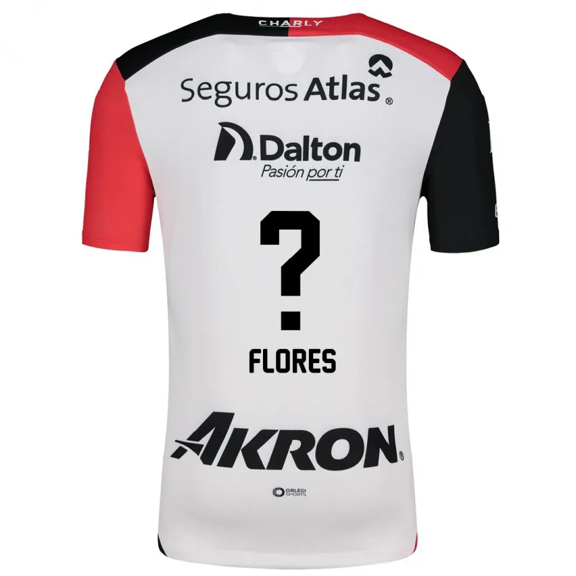 Danxen Mujer Camiseta Luis Flores #0 Blanco Rojo Negro 2ª Equipación 2024/25 La Camisa México