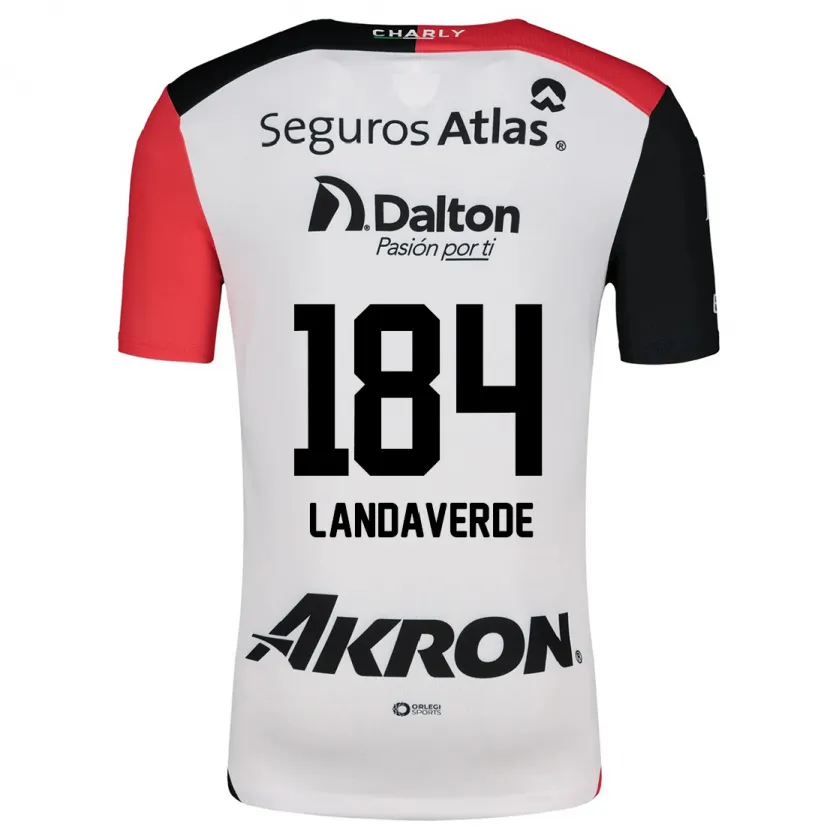 Danxen Mujer Camiseta Antero Landaverde #184 Blanco Rojo Negro 2ª Equipación 2024/25 La Camisa México