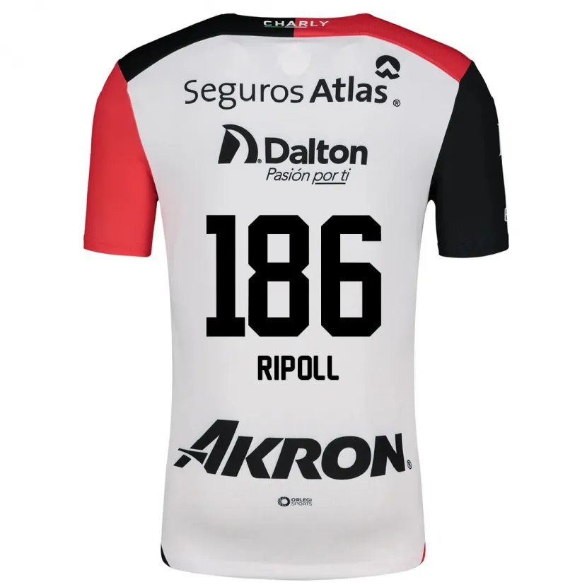 Danxen Mujer Camiseta Alonso Ripoll #186 Blanco Rojo Negro 2ª Equipación 2024/25 La Camisa México