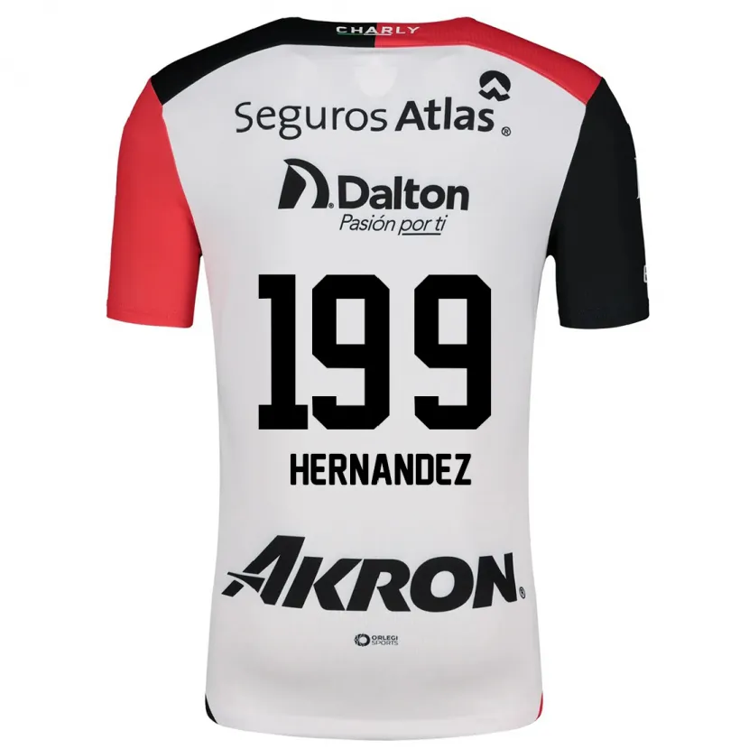 Danxen Mujer Camiseta Sergio Hernández #199 Blanco Rojo Negro 2ª Equipación 2024/25 La Camisa México