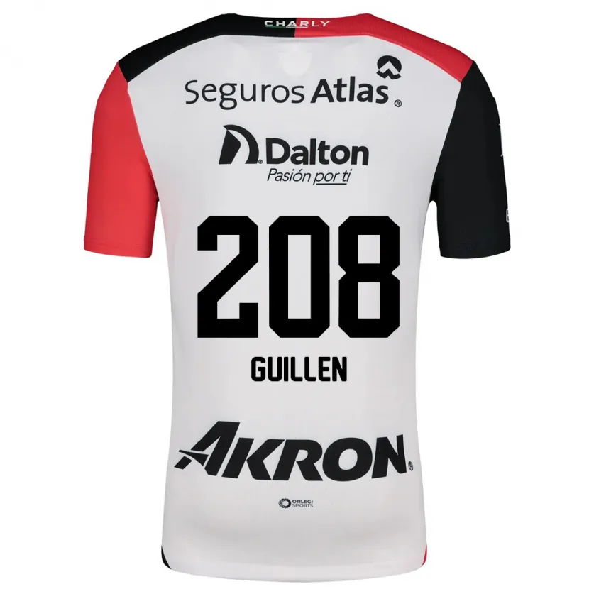Danxen Mujer Camiseta Jesús Guillén #208 Blanco Rojo Negro 2ª Equipación 2024/25 La Camisa México